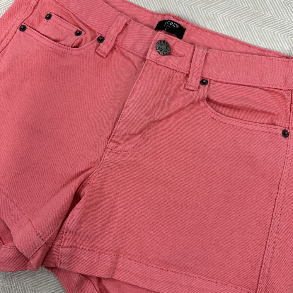 J Crew Pink Jean Shorts Womens 4 Stretch 5 pocket Denim 4" inseam‎